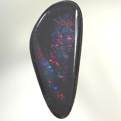 SOLID BLACK OPAL Bright rich fire, rare red - blue combo